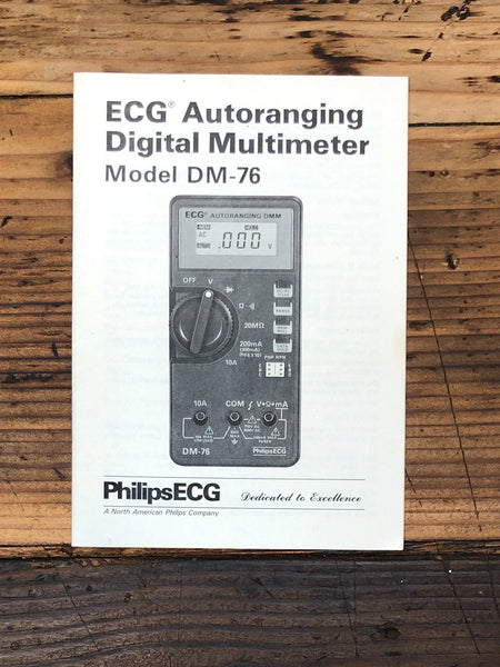 Philips ECG DM-76 Multimeter  Owner / User Manual *Original*