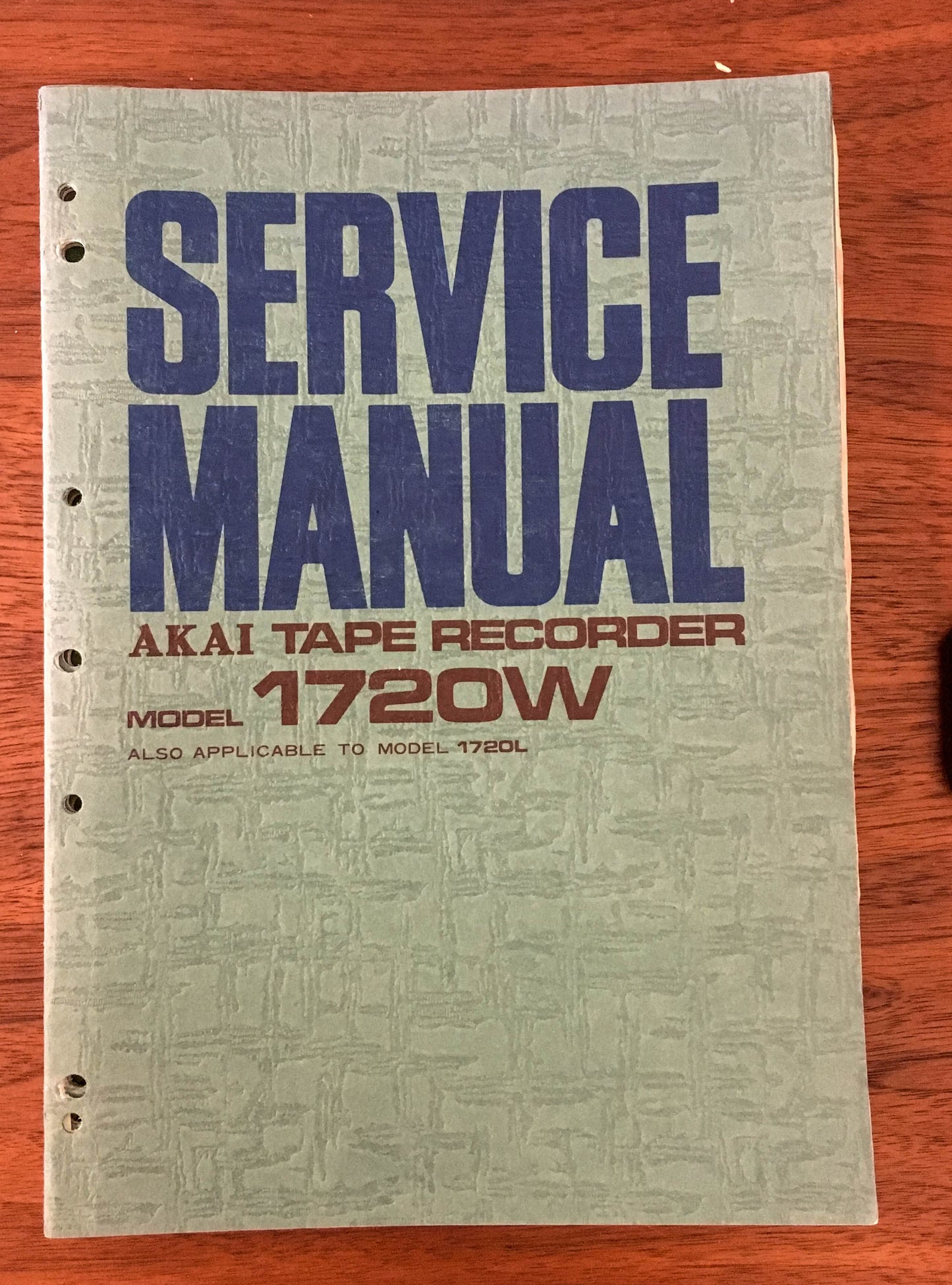 Akai Model 1720W / 1720L TAPE RECORDER Service Manual *Original*
