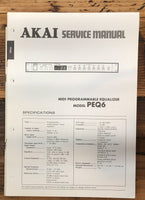 Akai PEQ-6 PEQ6 Equalizer  Service Manual *Original*