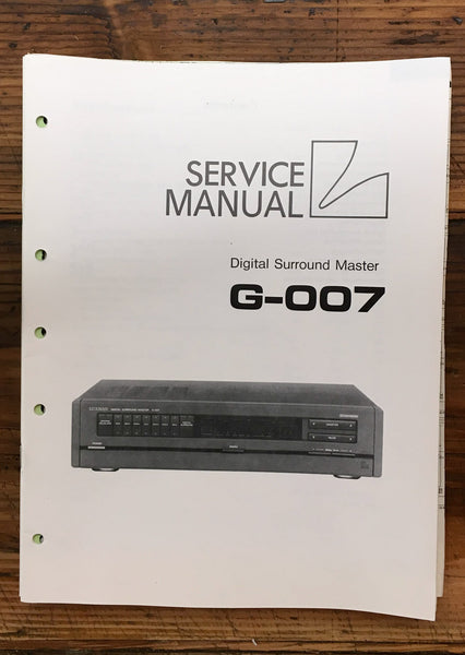 Luxman G-007 Processor  Service Manual *Original*