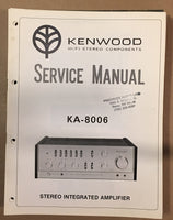 Kenwood KA-8006 Amplifier  Service Manual *Original*