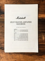 Marshall Split Channel Amplifier  Owners / User Manual *Original*