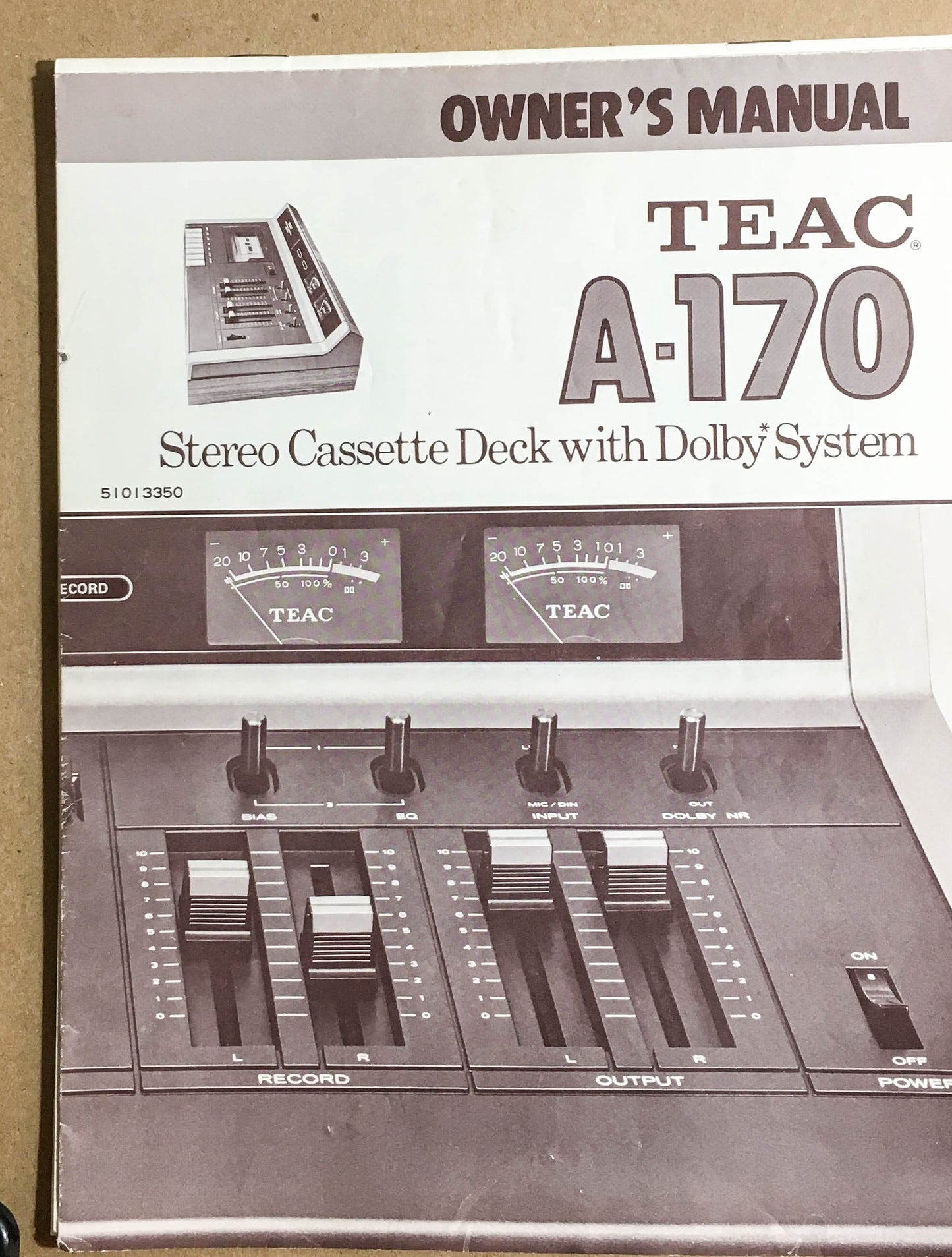 Teac A-170 Cassette  Owners Manual *Original*