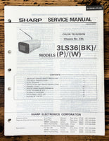 Sharp 3LS35 TV / Television Service Manual *Original*