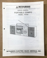 Mitsubishi TX-65 Portable Stereo Service Manual *Original*