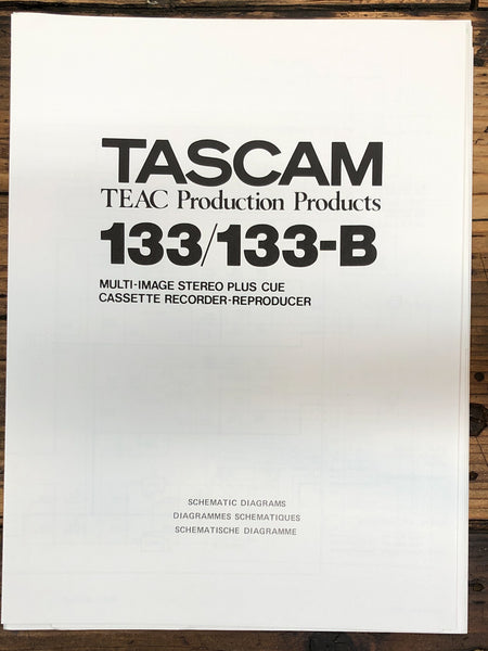 Tascam 133 133-b Cassette Schematic Diagrams *Orig*