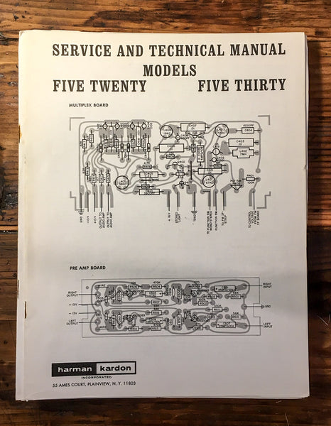 Harman Kardon HK Model 520 530  Service Manual *Original*