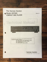 Harman Kardon HK HD7625 HD-7625 CD Player Service Manual *Original*