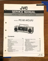 JVC PC-50 CD Portable System Service Manual *Original*