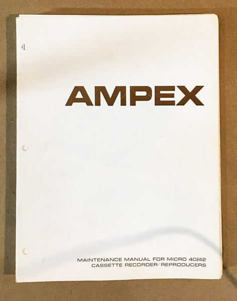 Ampex Micro 40 Micro 42 Cassette Player Service Manual *Original*
