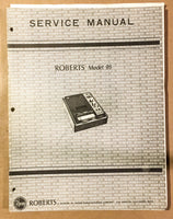 Roberts Model 95 Tape Recorder  Service Manual *Original*