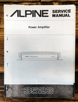 Alpine Model 3523 Power Amplifier  Service Manual *Original*