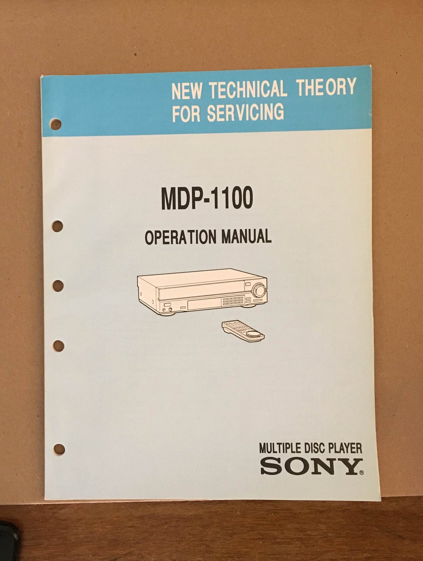Sony MDP-1100 CD CDV LD Player  Service THEORY Manual *Original*