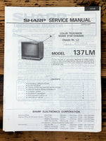 Sharp 137LM TV / Television Service Manual *Original*