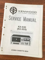 Kenwood KX-530 Cassette Deck Service Manual *Original*