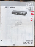 Sony SB-V1 Edit Selector  Service Manual *Original*