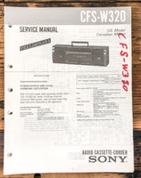 Sony CFS-W320 Radio / Boombox Prelim. Service Manual *Original*