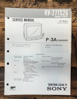 Sony KV-27TS26 TV  Service Manual *Original*