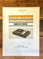 Sansui SR-2020 BC Record Player / Turntable Service Manual *Original*