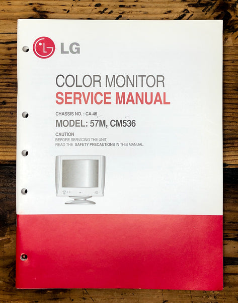 Goldstar CA-46 57M CM536 Color Monitor Service Manual *Original*