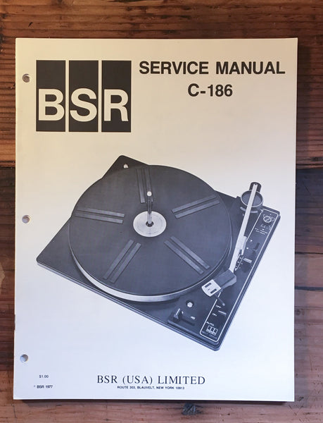 Kenwood C-186 C-186 Record Player / Turntable Service Manual *Original*