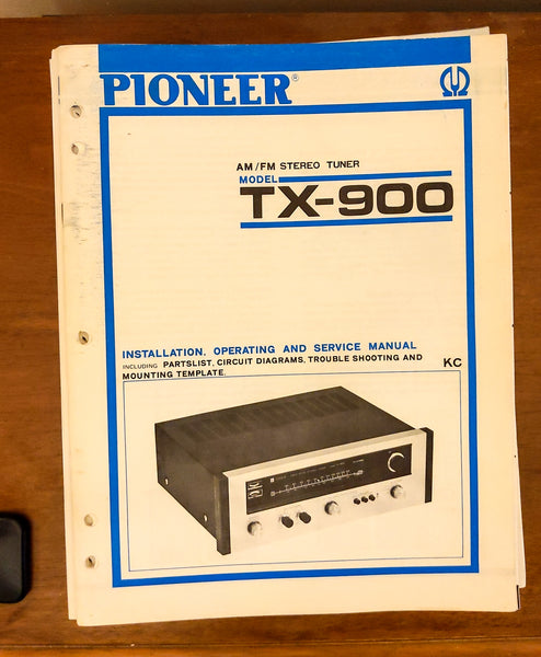 Pioneer TX-900 Tuner Service Manual *Original*