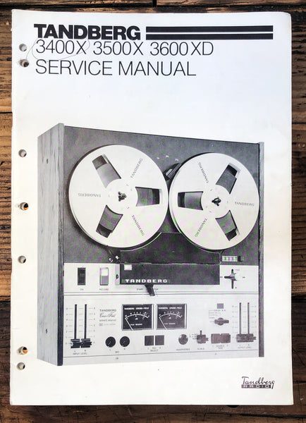 Tandberg 3400X 3500X 3600XD Tape Recorder  Service Manual *Original*