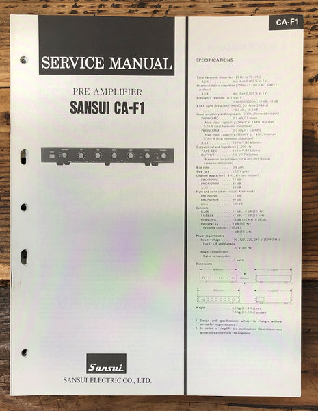 Sansui CA-F1 Preamp / Preamplifier  Service Manual *Original*
