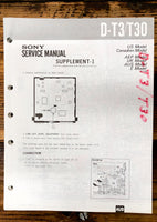 Sony D-T3 D-T30 CD Player / Discman Supp. Service Manual *Original*