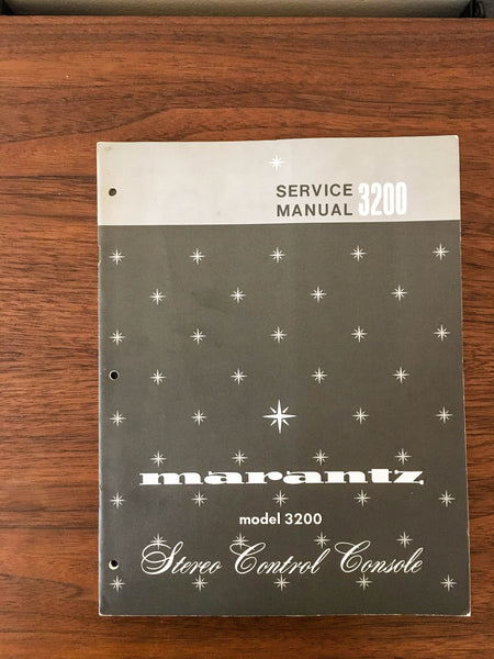 Marantz Model 3200 Preamp / Preamplifier Service Manual *Original*