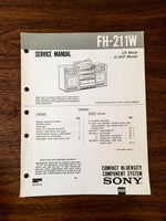 Sony FH-211W Component Stereo Service Manual *Original*