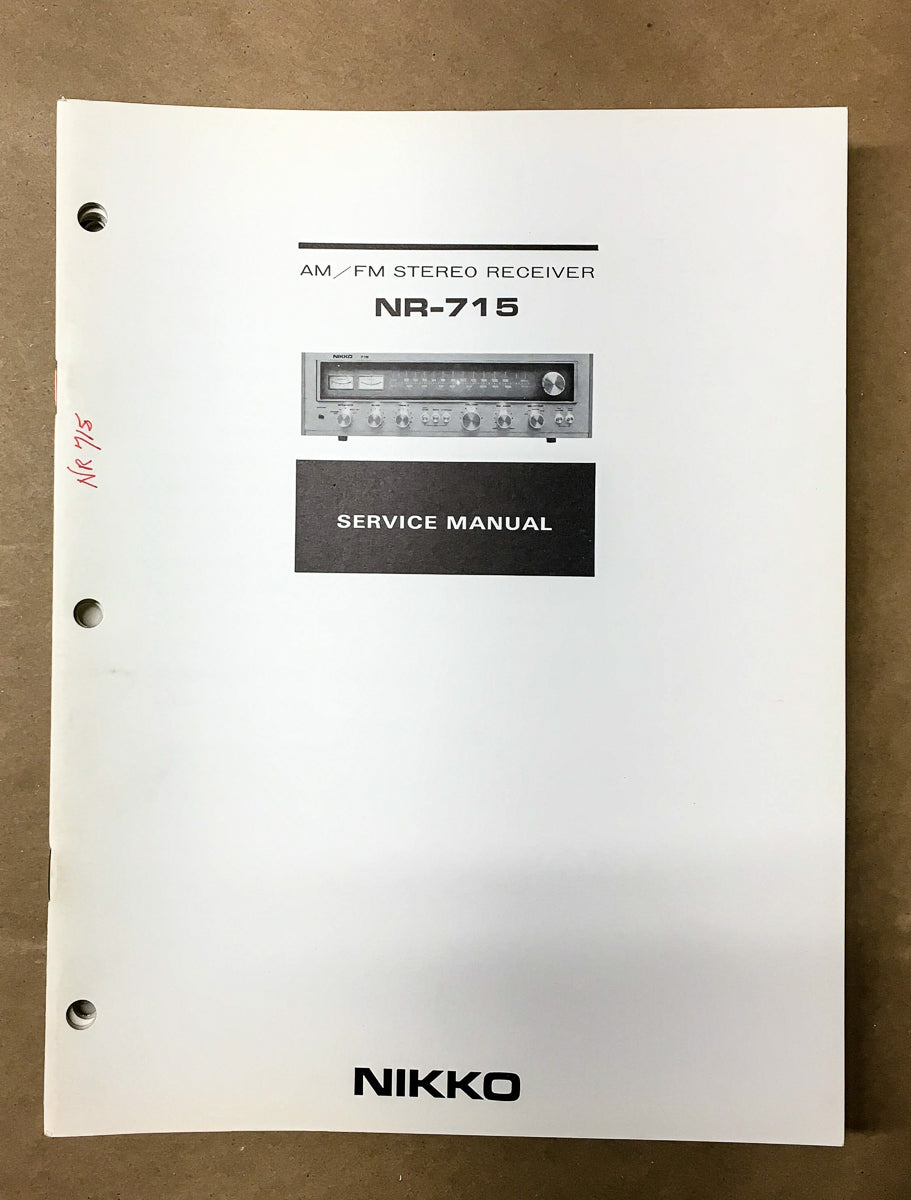 Nikko NR-715 Receiver Service Manual *Original*