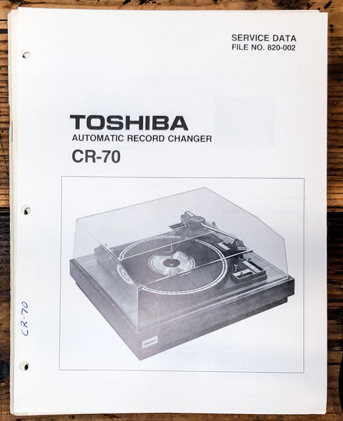 Toshiba CR-70 Record Player / Turntable Service Manual *Original*