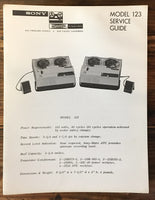 Sony Model 123 Tape Recorder Service Manual *Original*