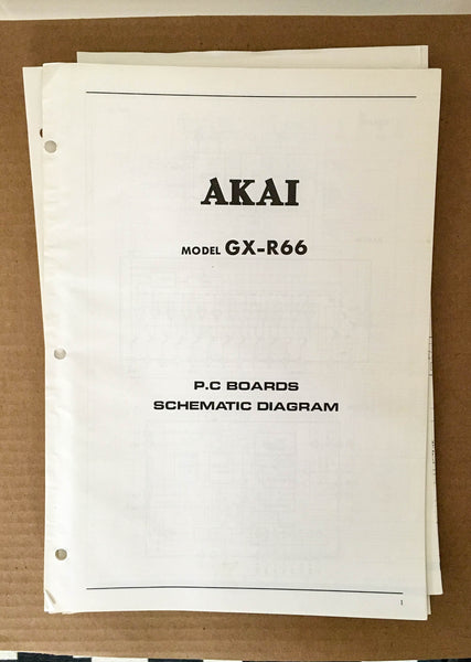 Akai GX-R66 Cassette Deck Schematic Diagram Manual *Original*
