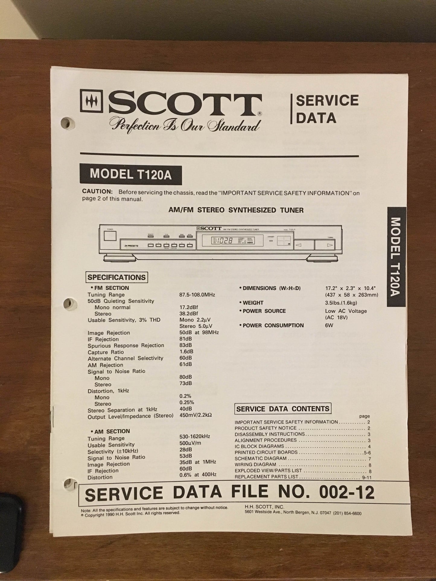 Scott T120A TUNER  Service Manual *Original*