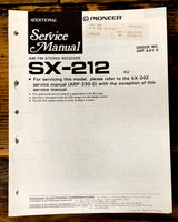 Pioneer SX-212 Receiver Service Manual *Original*