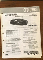 Sony CFD-DW83 Radio Cassette Recorder  Service Manual *Original*