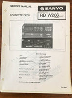 Sanyo RD W266 Cassette Deck Service Manual *Original*