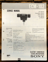 Sony ECM-102 Microphone  Service Manual *Original*