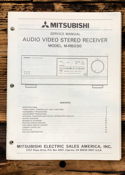 Mitsubishi M-R6030 Receiver Service Manual *Original*