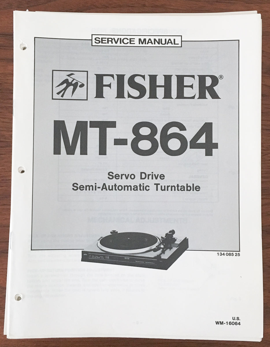 Fisher MT-864 Record Player / Turntable Service Manual *Original*