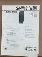 Sony  SA-W101 W301 Super Woofer Service Manual Supplement *Original*