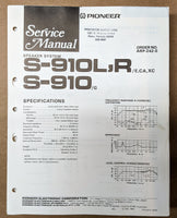 Pioneer S-910 S-910L S-910R Speaker Service Manual *Original*