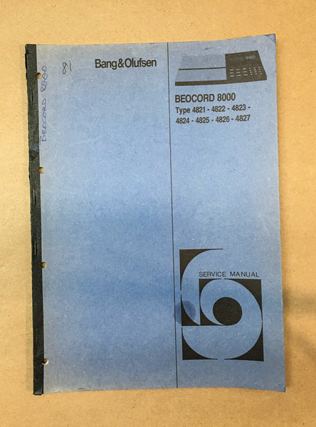 B&O Bang Olufsen Beocord 8000   Service Manual *Original*