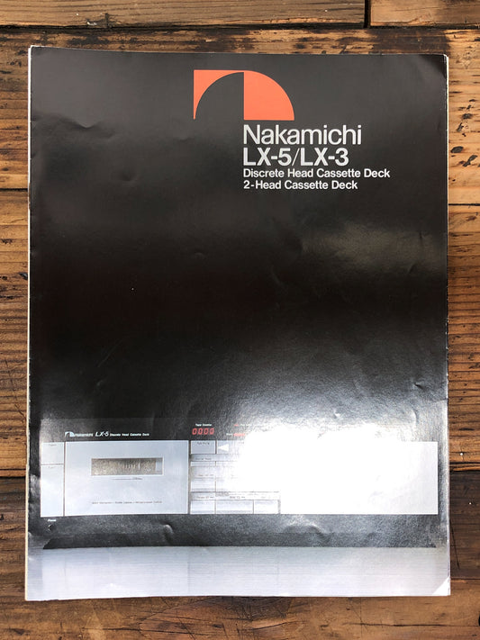 Nakamichi LX-3 LX-5 Cassette  Dealer Brochure *Orig*