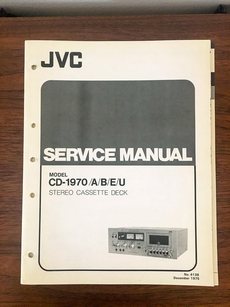 JVC CD-1970 Cassette Deck Service Manual *Original*