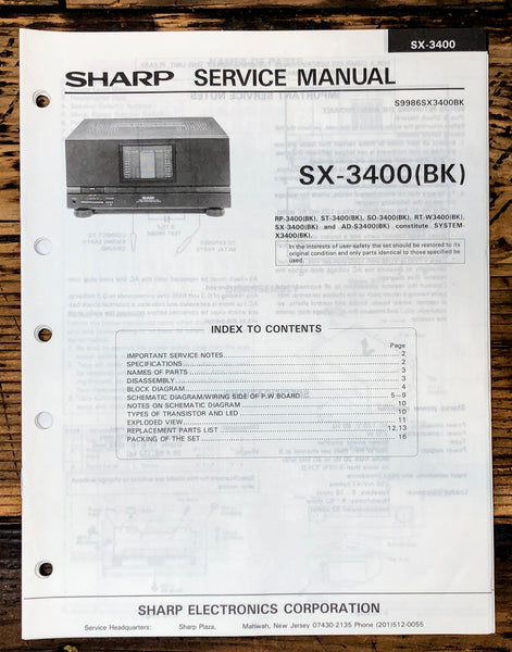 Sharp SX-3400 Amplifier Service Manual *Original*