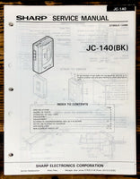 Sharp JC-140 Cassette Service Manual *Original*