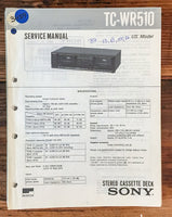Sony TC-WR510 Cassette Deck  Service Manual *Original*